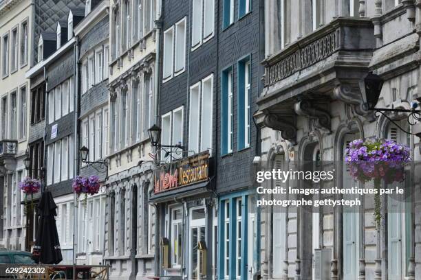 the varied styles of facades - verviers stock pictures, royalty-free photos & images