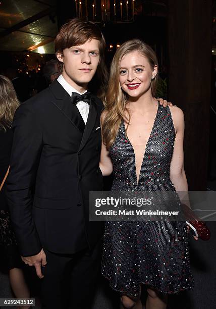 Actor Lucas Hedges and actress Anna Baryshnikov attend The 22nd Annual Critics' Choice Awards after party at Barker Hangar on December 11, 2016 in...