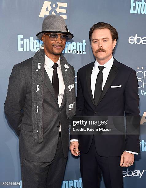 Actors Damon Wayans and Clayne Crawford attend The 22nd Annual Critics' Choice Awards at Barker Hangar on December 11, 2016 in Santa Monica,...