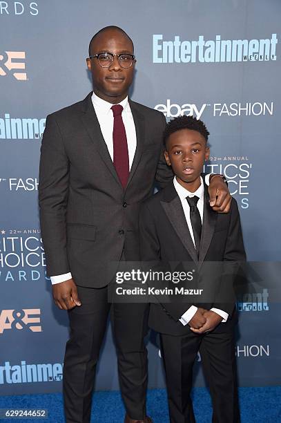 Director Barry Jenkins and Alex R. Hibbert attend The 22nd Annual Critics' Choice Awards at Barker Hangar on December 11, 2016 in Santa Monica,...