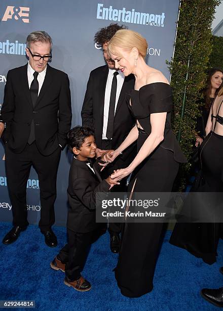 Actors Sunny Pawar and Nicole Kidman attends The 22nd Annual Critics' Choice Awards at Barker Hangar on December 11, 2016 in Santa Monica, California.