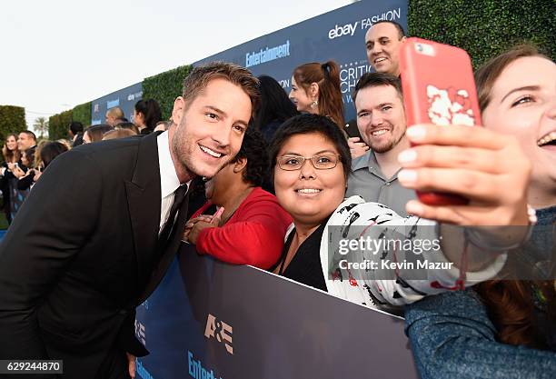 Actor Justin Hartley takes a selfie atThe 22nd Annual Critics' Choice Awards at Barker Hangar on December 11, 2016 in Santa Monica, California.