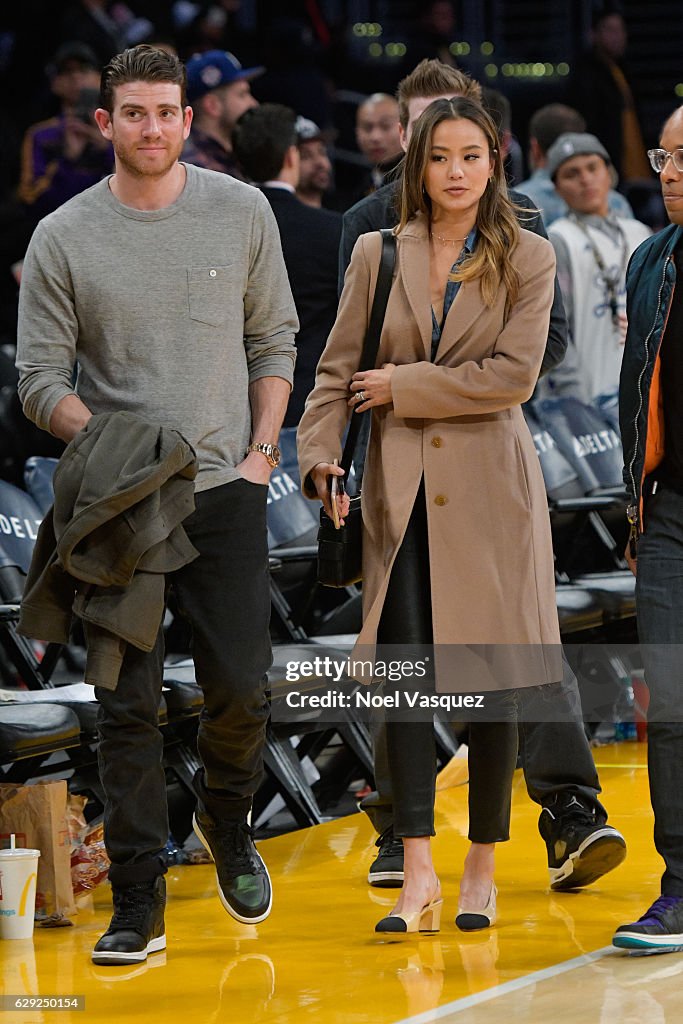 Celebrities At The Los Angeles Lakers Game