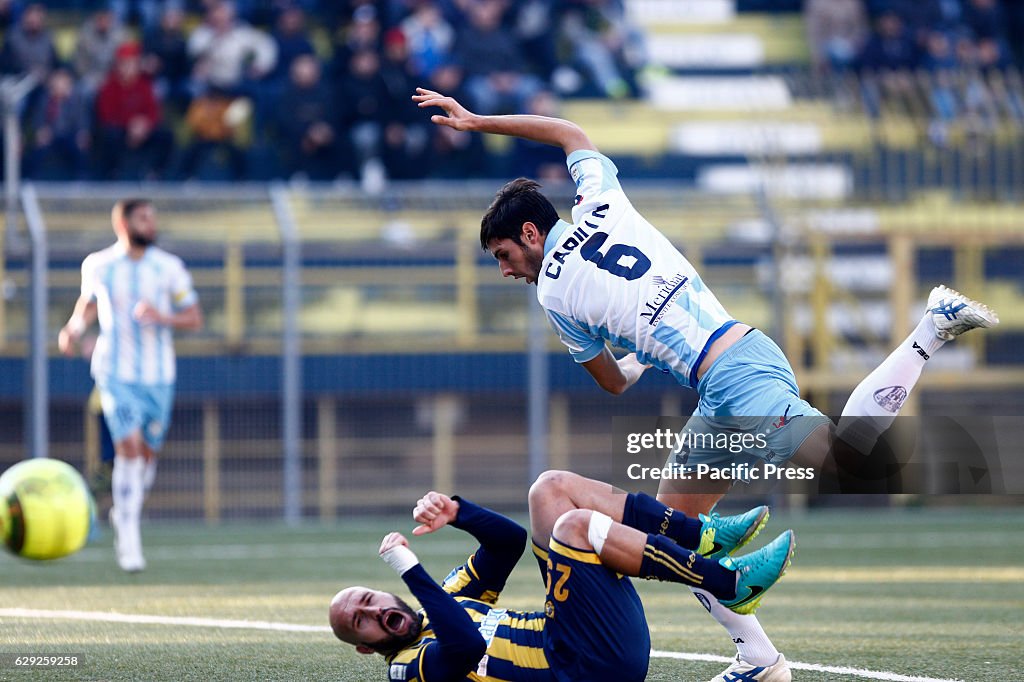 FRANCESCO RIPA and LUIGI CARILLO fight for the ball during...