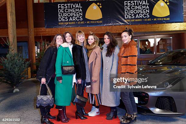 Sisley's bloggers arrive for opening ceremony of "Les Arcs European Film Festival" on December 10, 2016 in Les Arcs, France.