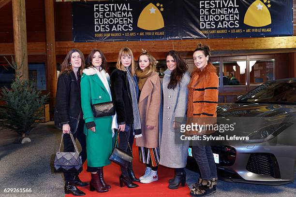 Sisley's bloggers arrive for opening ceremony of "Les Arcs European Film Festival" on December 10, 2016 in Les Arcs, France.
