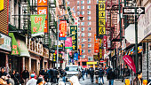 Streets of Chinatown in New York City.