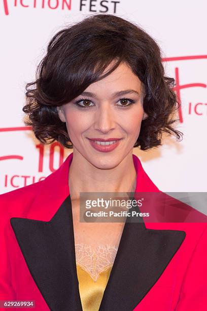 Actress Nicole Grimaudo arrives on the red carpet for Immaturi La Serie during the 2016 Rome Fiction Fest.