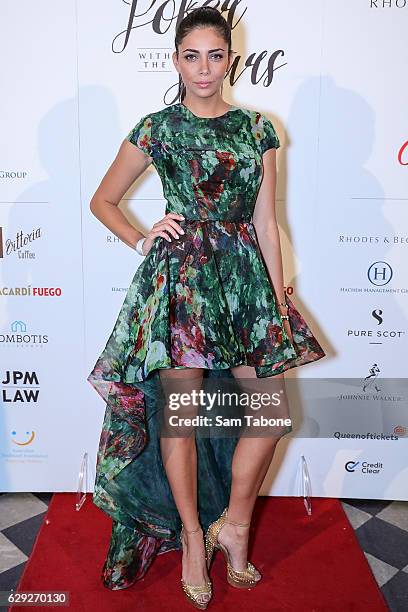 Samantha Downie arrives ahead of Poker With the Stars on December 12, 2016 in Melbourne, Australia.