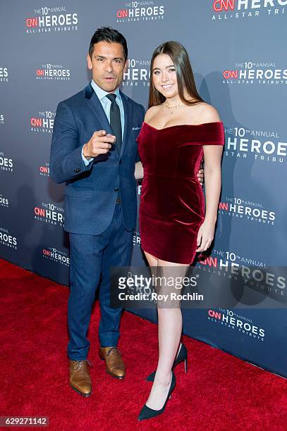 Actor Mark Consuelos and daugther Lola Grace Consuelos attend the 10th Anniversary CNN Heroes at American Museum of Natural History on December 11,...