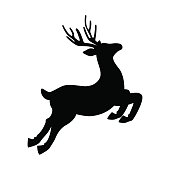 Deer Running And Jumping Illustration - VECTOR