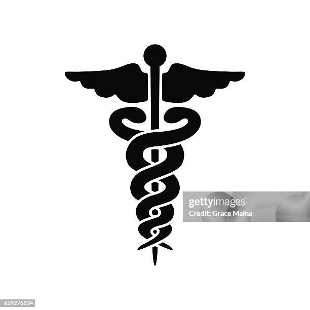 notdienste stern mit stange von aesculapius illustration - vector - medizinisches symbol stock-grafiken, -clipart, -cartoons und -symbole