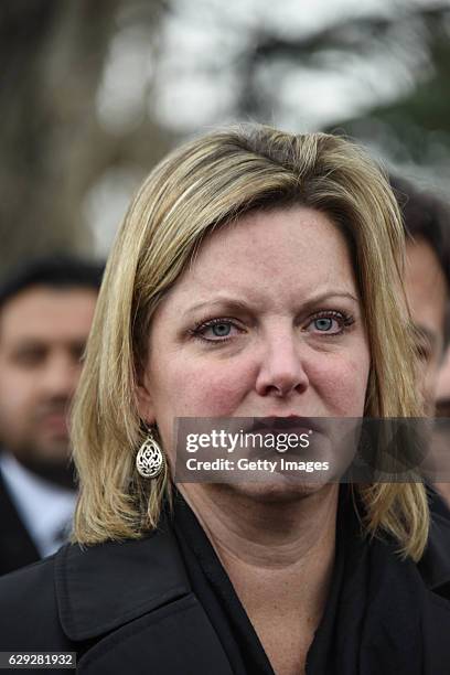 Consul General Jennifer L. Davis visits the blast site outside the Besiktas FC's Vodafone Arena Stadium in Istanbul, December 12 Turkey. At least 44...