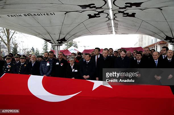 Turkish President Recep Tayyip Erdogan , Turkey's Former Prime Minister Ahmet Davutoglu , Turkish Minister of Energy and Natural Resources Berat...
