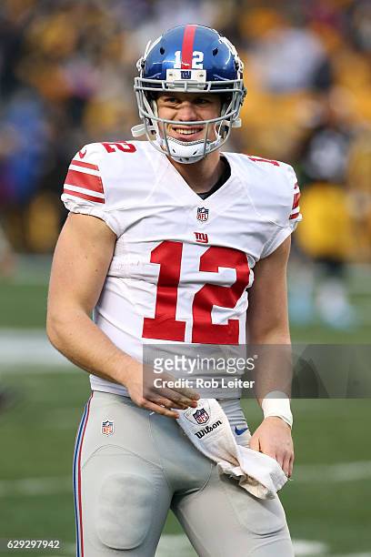 Ryan Nassib of the New York Giants looks on before the game against the Pittsburgh Steelers at Heinz Field on December 4, 2016 in Pittsburgh,...