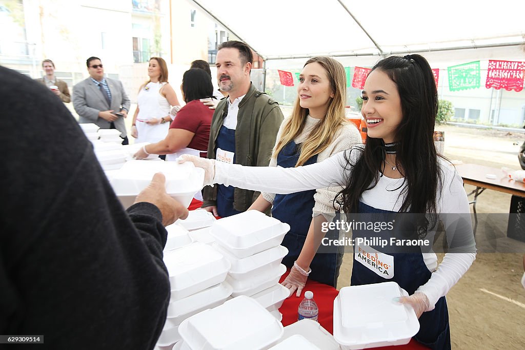 Feeding America & LA Regional Food Bank Host "Hope For The Holidays" Celebrity Volunteer Event At Para Los Ninos