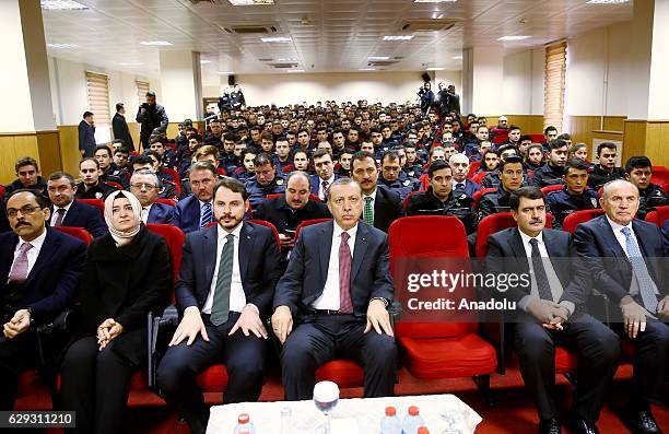 Turkish President Recep Tayyip Erdogan , Istanbul Mayor Kadir Topbas , Turkish Minister of Energy and Natural Resources Berat Albayrak and Minister...
