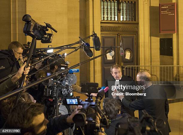 Patrick Maisonneuve, a lawyer, center right, and member of the legal team for Christine Lagarde, managing director of the International Monetary Fund...