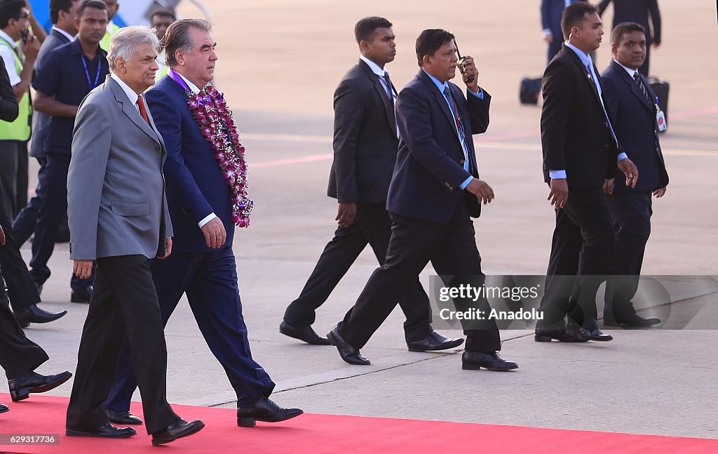 Tajikistan's President Emomali Rahmon in Sri Lanka