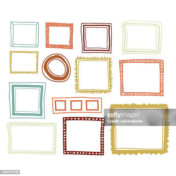 set of color frames - picture frame stock illustrations