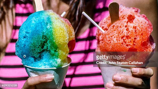 shave ice - snow cones shaved ice stock pictures, royalty-free photos & images