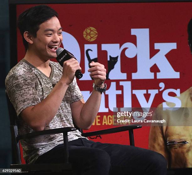 Osric Chau attends Build Presents to discuss "Dirk Gently's Holistic Detective Agency" at AOL HQ on December 12, 2016 in New York City.