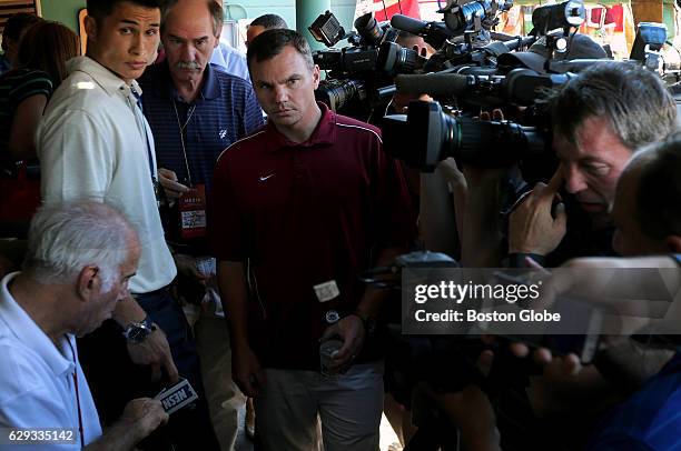 Boston Red Sox General Manager Ben Cherington meets with the media to discuss the day's trade acquisition. The Boston Red Sox take on the Tampa Bay...