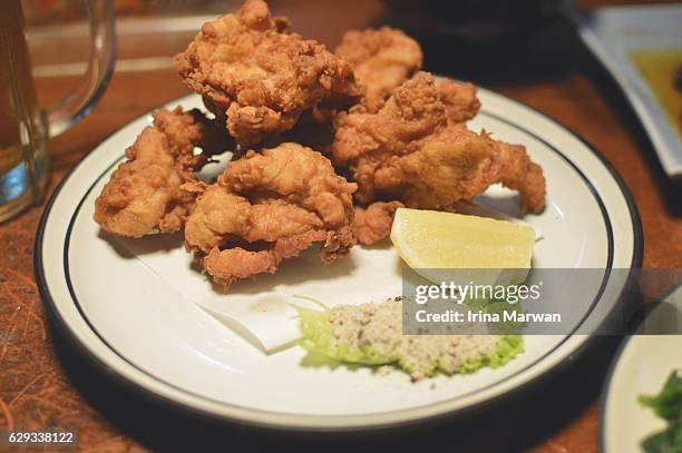 chicken karaage - japanese fried chicken - karaage stock pictures, royalty-free photos & images