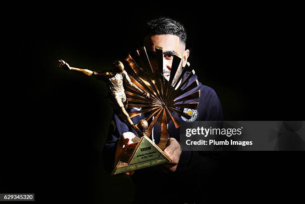 Riyad Mahrez Receives the African Footballer of the Year at Belvoir Drive Training Complex on December 12, 2016 in Leicester, United Kingdom.