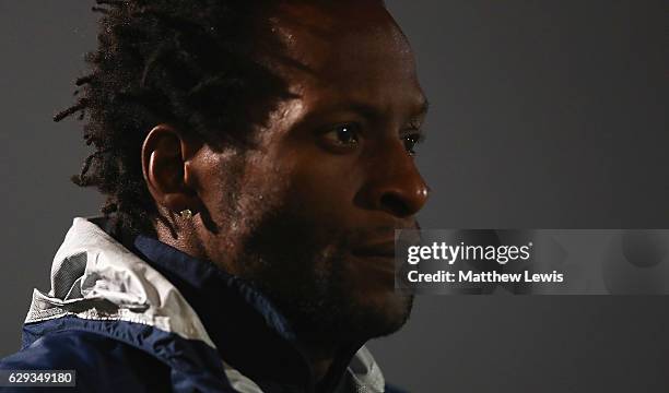 Ugo Ehiogu, Coach of Tottenham, Hotspur looks on during the Premier League 2 match between Tottenham Hotspur and Derby County at The Lamex Stadium on...