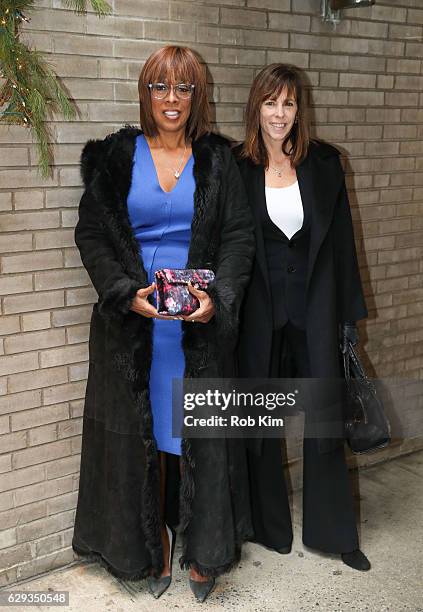 Gayle King and Lucy Kaylin arrive for the Hearst 100 Luncheon at Michael's on December 12, 2016 in New York City.