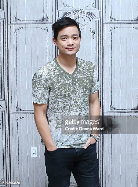 Osric Chau appears at a promotion for the TV series "Dirk Gently's Holistic Detective Agency" during the AOL BUILD Series at AOL HQ on December 12,...