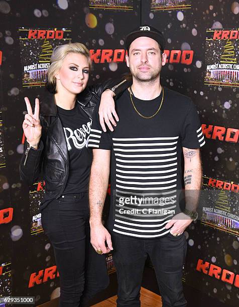 Sarah Barthel and Josh Carter of Phantogram attend the 2016 KROQ Almost Acoustic Christmas at The Forum on December 11, 2016 in Inglewood, California.