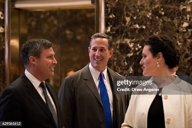 Rick Santorum , former U.S. Senator from Pennsylvania and former Republican presidential candidate, arrives at Trump Tower, December 12, 2016 in New...