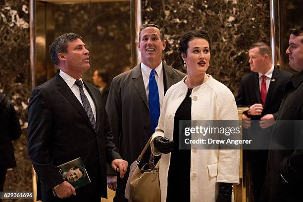 Rick Santorum , former U.S. Senator from Pennsylvania and former Republican presidential candidate, arrives at Trump Tower, December 12, 2016 in New...