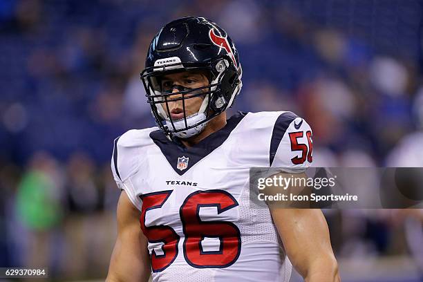 Houston Texans Linebacker Brian Cushing in action during an NFL football game between the Houston Texans and the Indianapolis Colts on DECEMBER 11 at...