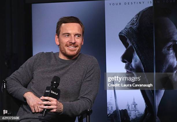 Michael Fassbender attends Build Presents to discuss "Assassin's Creed" at AOL HQ on December 12, 2016 in New York City.