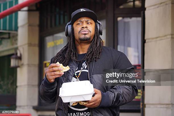 The Fugitive Part 1" Episode 411 -- Pictured: Marshawn Lynch as himself --