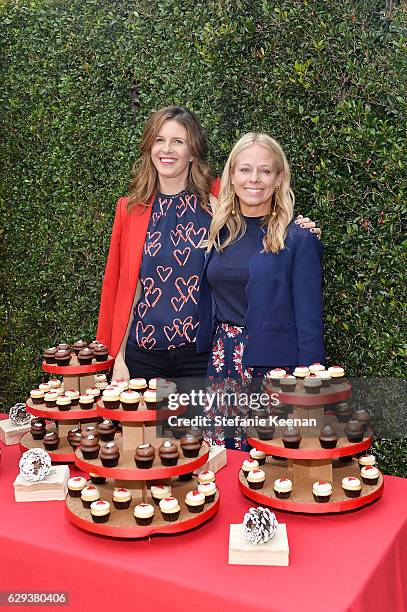Candace Nelson and Shannon Rotenberg attend Tiny Prints Presents The Baby2Baby Snow Day at The Grove on December 12, 2016 in Los Angeles, California.