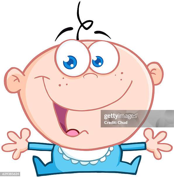 happy baby boy with open arms - boy face happy stock illustrations