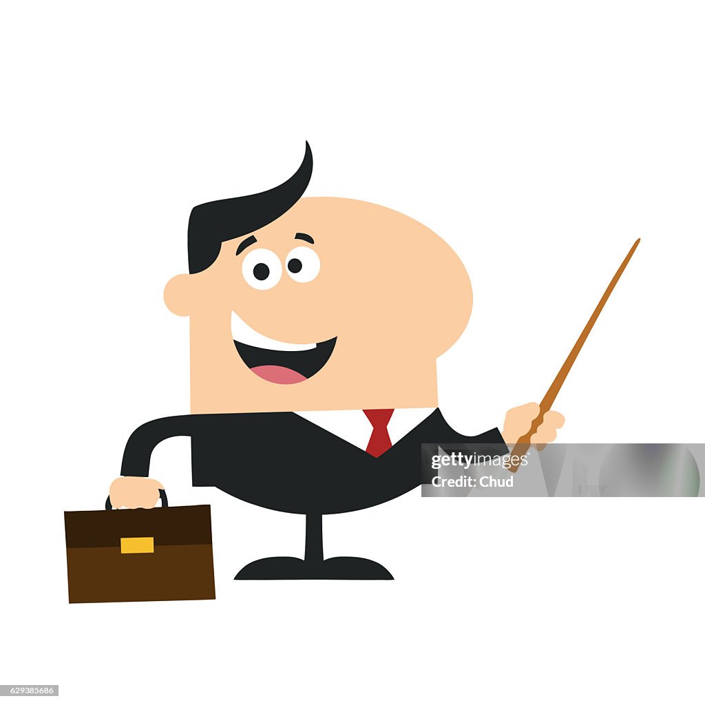 Manager Holding A Pointer Stick