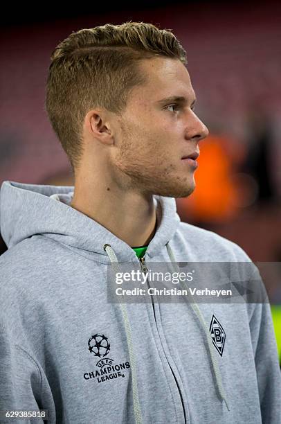 Nico Elvedi of Borussia Moenchengladbach ahead the UEFA Champions League match between FC Barcelona and Borussia Moenchengladbach at Camp Nou on...