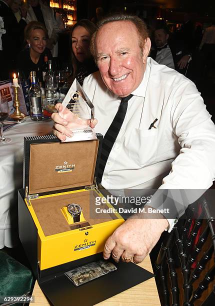 Andrew Neil, winner of the Lifetime Achievement award, attends the Snow Queen Cigar Smoker of the Year awards at Boisdale of Canary Wharf on December...
