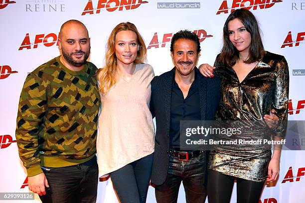 Actors of the movie : Jerome Commandeur, Caroline Vigneaux, Jose Garcia and Charlotte Gabris attend the "A Fond" Paris Premiere at Cinema Gaumont...