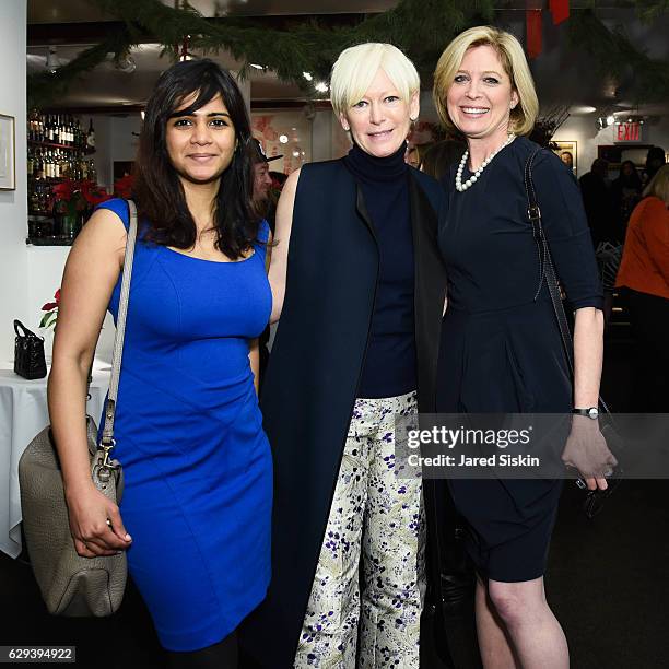 Aarthi Ramamurthy, Joanna Coles and Debbie Messemer attend Hearst Chief Content Officer Joanna Coles Hosts the Hearst 100 Luncheon at Michael's on...