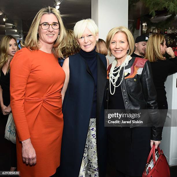 Nancey Debuc, Joanna Coles and Nancy Berger attend Hearst Chief Content Officer Joanna Coles Hosts the Hearst 100 Luncheon at Michael's on December...