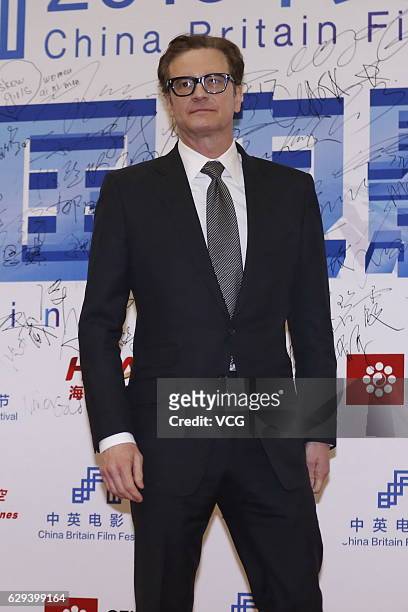 British actor Colin Firth arrives at the red carpet of 2016 China Britain Film Festival on December 12, 2016 in Langfang, Hebei Province of China.