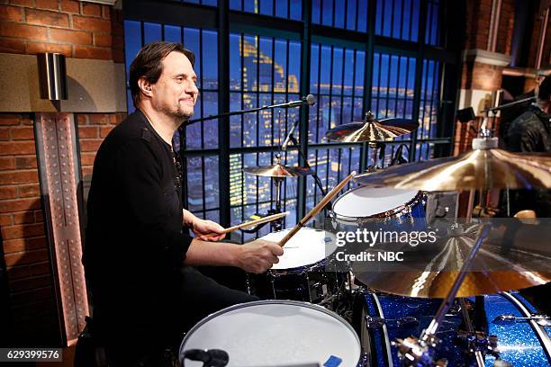 Episode 460 -- Pictured: Dave Lombardo of the band Suicidal Tendencies sits in with the 8G Band on December 12, 2016 --