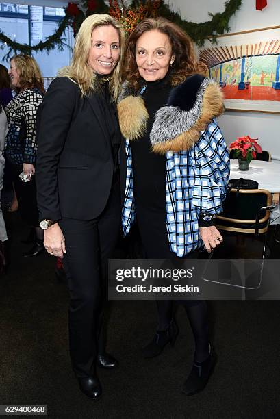 Maria Trabocchi and Diane von Furstenberg attend Hearst Chief Content Officer Joanna Coles Hosts the Hearst 100 Luncheon at Michael's on December 12,...