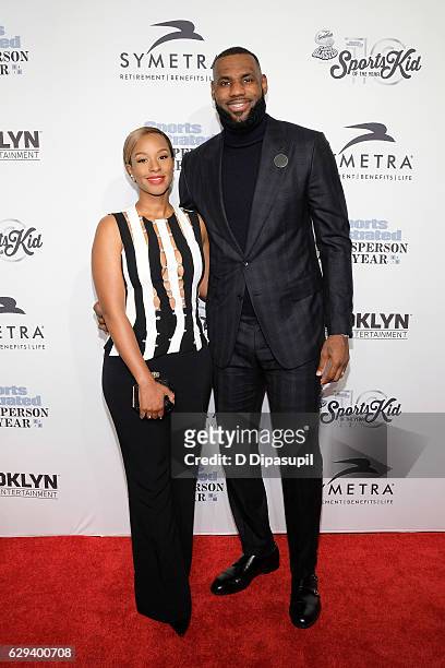 Honoree LeBron James and wife Savannah Brinson attend the 2016 Sports Illustrated Sportsperson of the Year at Barclays Center of Brooklyn on December...